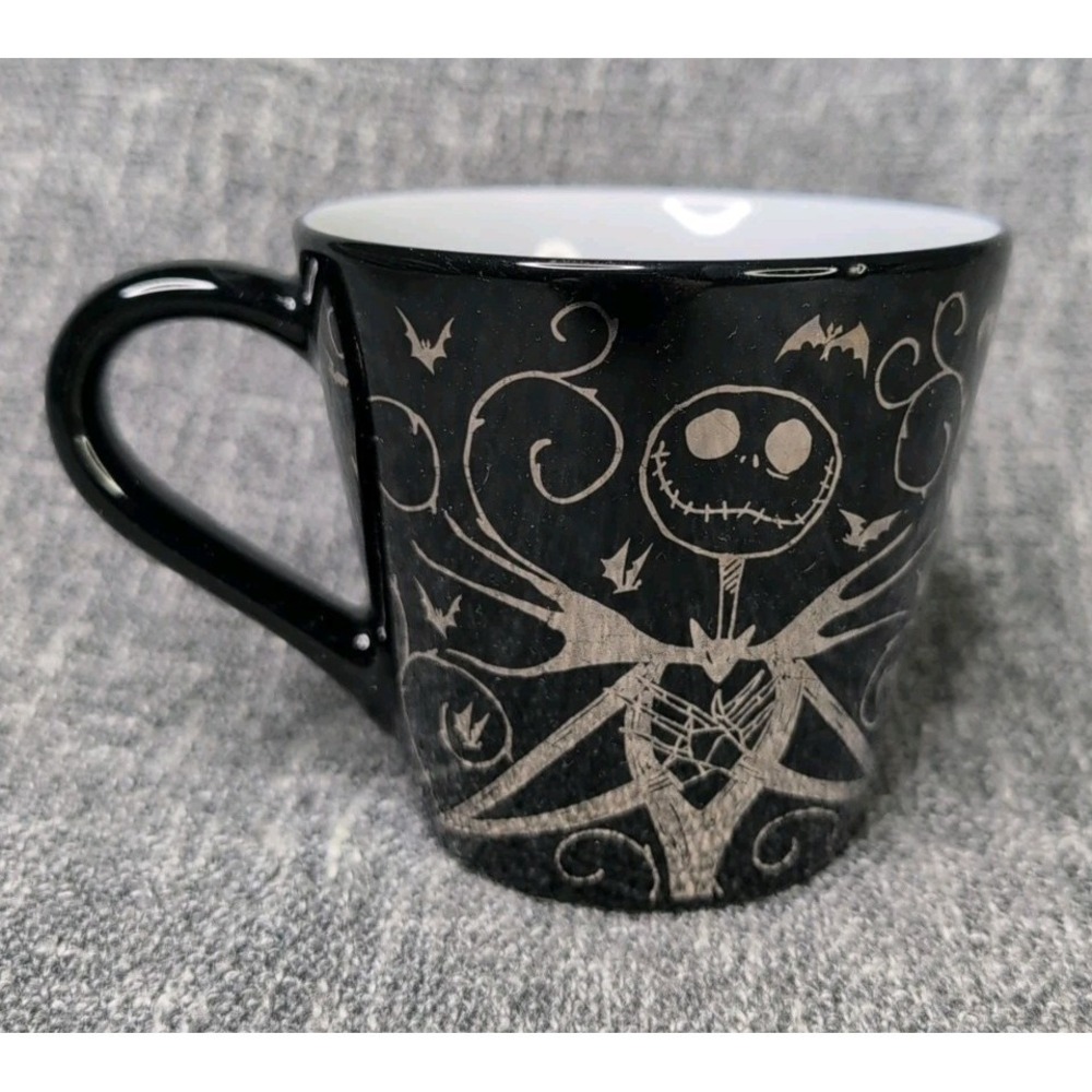 Disney Nightmare Before Christmas Jack‎ Skellington Black Gold Ceramic Mug